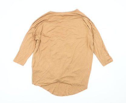 Womens UK Size 8 New Look Beige Tunic T-Shirt