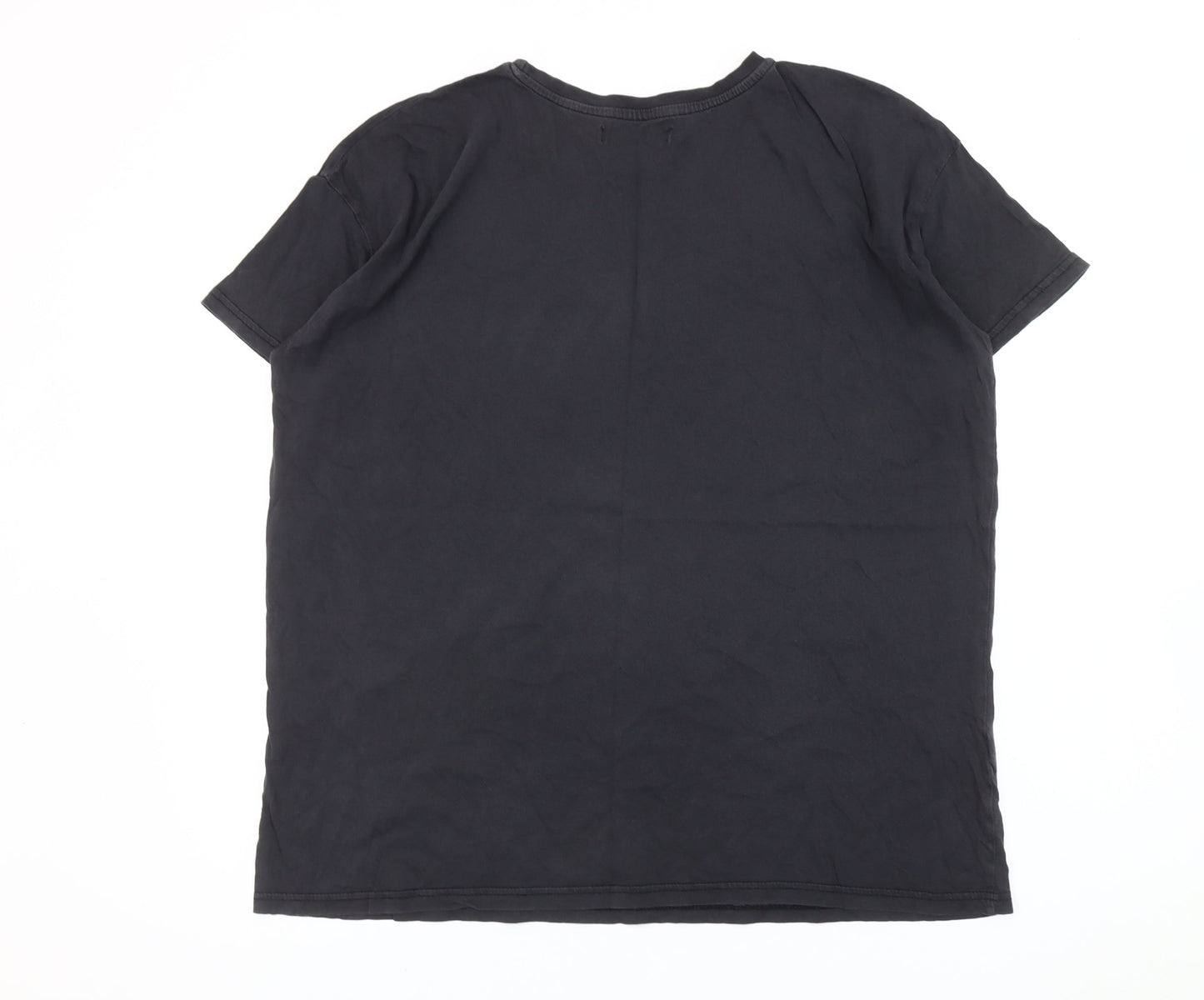 Womens UK Size 12 Mango Black Basic T-Shirt