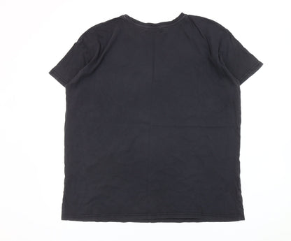 Womens UK Size 12 Mango Black Basic T-Shirt