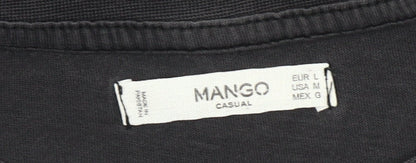 Womens UK Size 12 Mango Black Basic T-Shirt