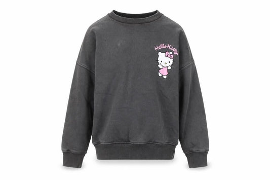 Hello Kitty Girls Black Pullover Sweatshirt 7 Years Cartoon Fleece