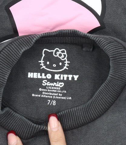 Hello Kitty Girls Black Pullover Sweatshirt 7 Years Cartoon Fleece