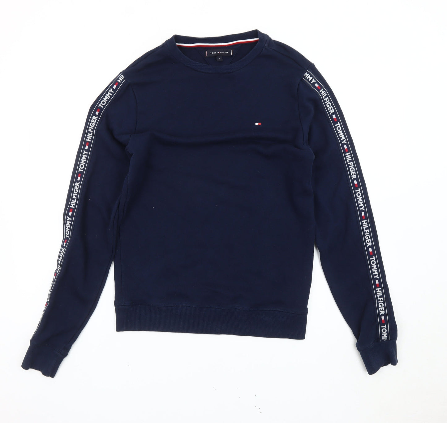 Tommy Hilfiger Men’s Blue Small Logo Sweatshirt Pullover Regular Fit