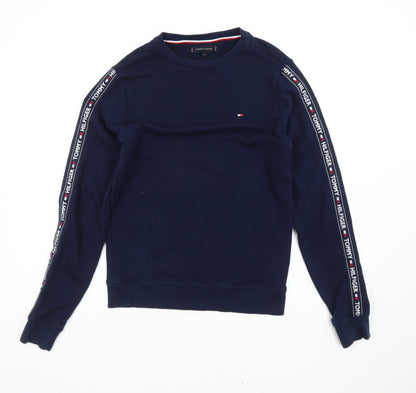 Tommy Hilfiger Men’s Blue Small Logo Sweatshirt Pullover Regular Fit