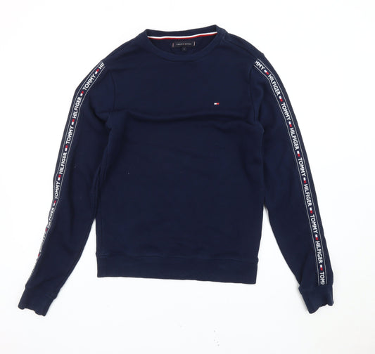Tommy Hilfiger Men’s Blue Small Logo Sweatshirt Pullover Regular Fit