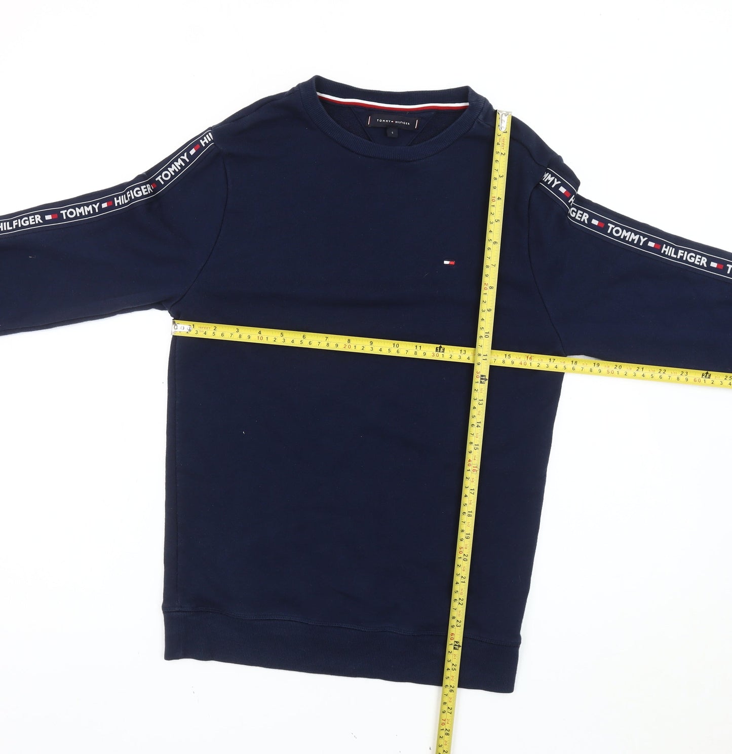 Tommy Hilfiger Men’s Blue Small Logo Sweatshirt Pullover Regular Fit