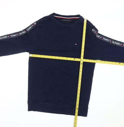 Tommy Hilfiger Men’s Blue Small Logo Sweatshirt Pullover Regular Fit