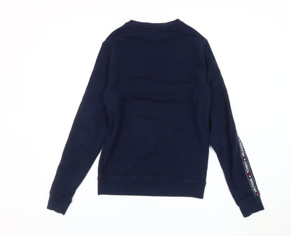 Tommy Hilfiger Men’s Blue Small Logo Sweatshirt Pullover Regular Fit