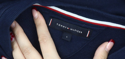 Tommy Hilfiger Men’s Blue Small Logo Sweatshirt Pullover Regular Fit