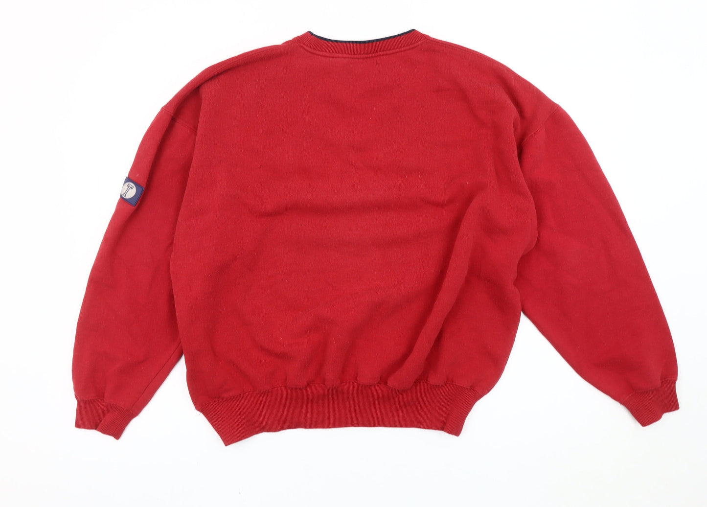 TITLE Men’s Red Pullover Sweatshirt Size M Crew Neck Logo Jumper