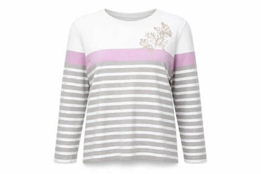 Womens UK Size 10 Damart Multicoloured Basic T-Shirt