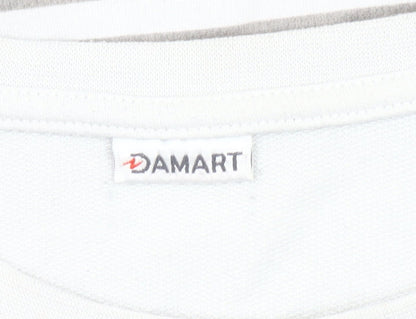 Damart Women’s White Grey Pink Striped Long Sleeve T-Shirt Size 10