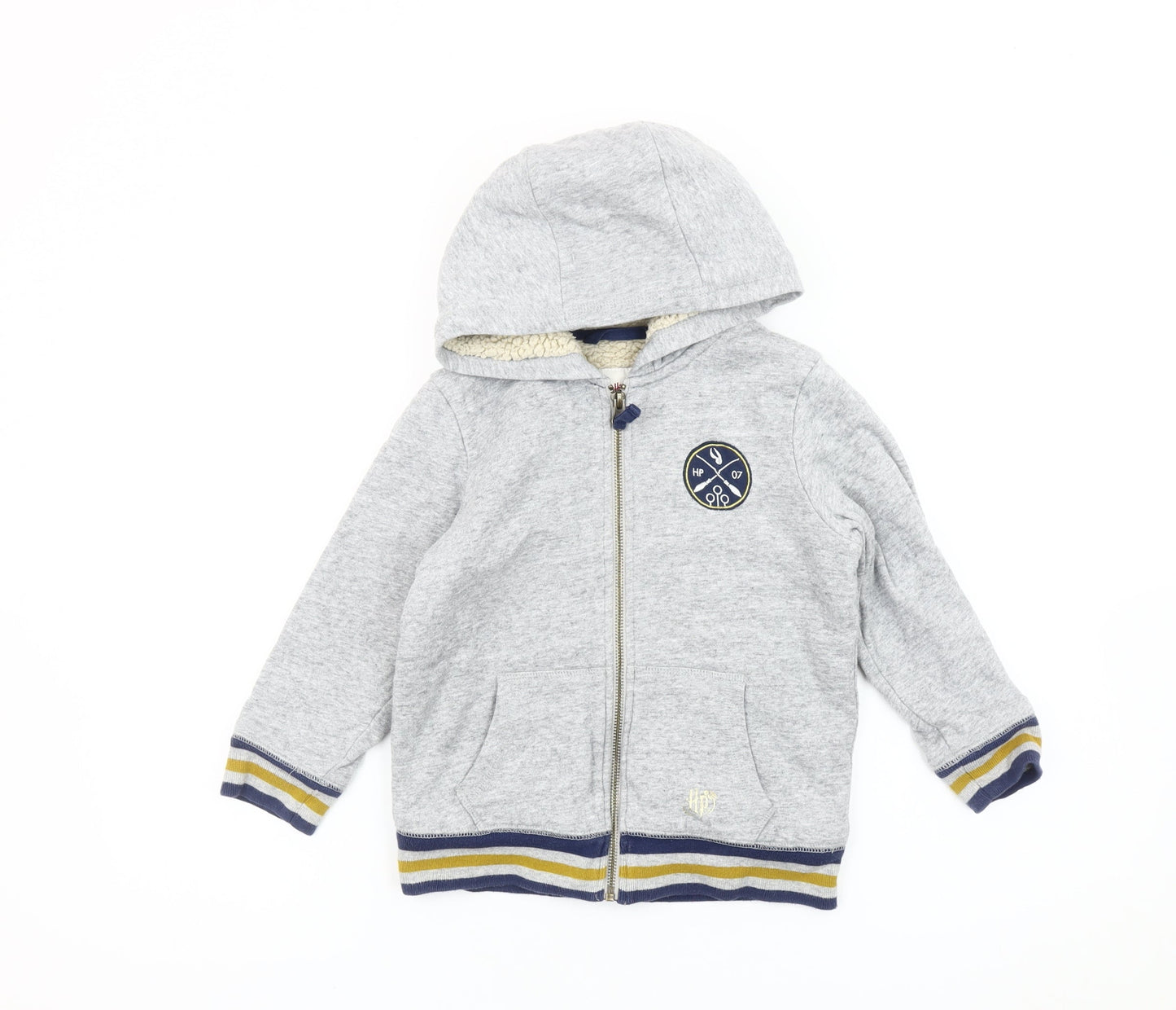 Mini Boden Harry Potter Boys Grey Hoodie 4-5Y Full Zip Fleece Lined