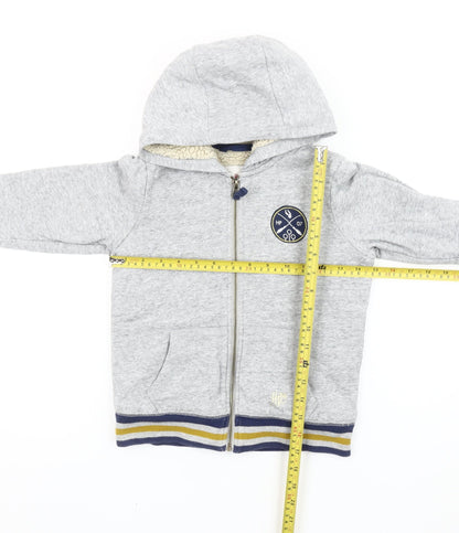 Mini Boden Harry Potter Boys Grey Hoodie 4-5Y Full Zip Fleece Lined