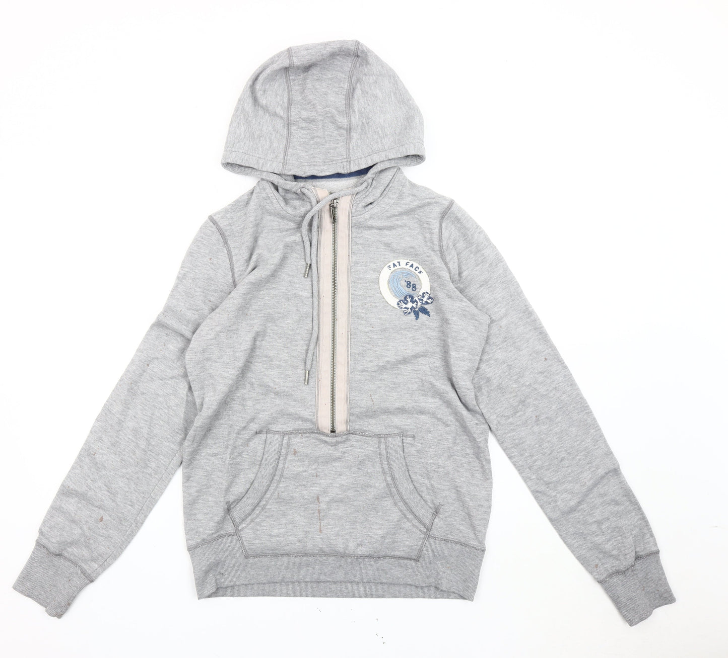 Womens UK Size 12 Fat Face Grey Pullover Hoodie