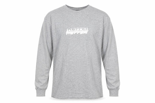Huffer Men's Grey XL Long Sleeve Cotton Graphic T-Shirt
