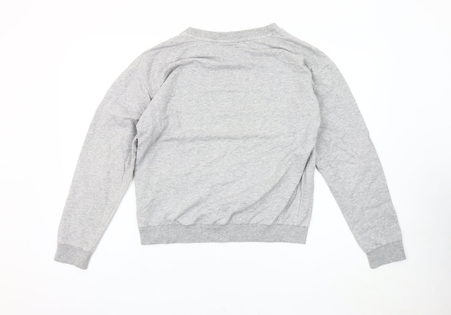 Adidas Originals Women's Grey Sweatshirt UK 8 Crew Neck Long Sleeve Logo