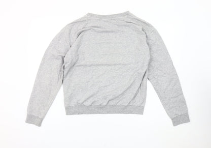 Adidas Originals Women's Grey Sweatshirt UK 8 Crew Neck Long Sleeve Logo