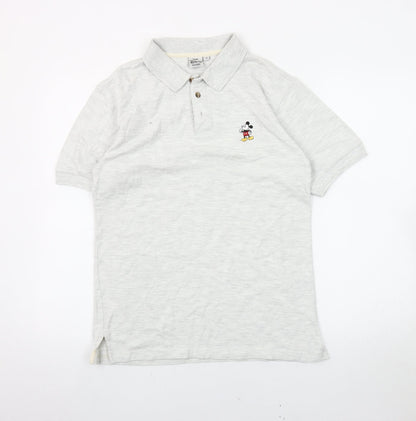 The Disney Store Men’s Grey Polo Shirt S Embroidered Mickey Logo