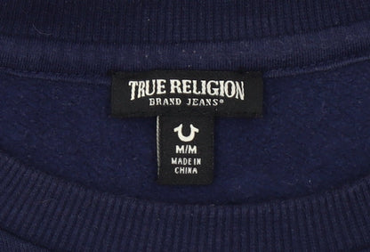 True Religion Men’s Blue Medium Pullover Sweatshirt Graphic Logo
