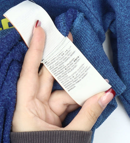 Superdry Men’s Blue Pullover Hoodie M Graphic Logo Cotton Blend