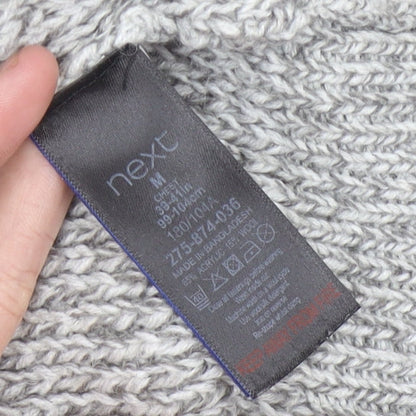 Next Men’s Grey Waffle Knit 1/2 Zip Jumper Size M Regular Fit