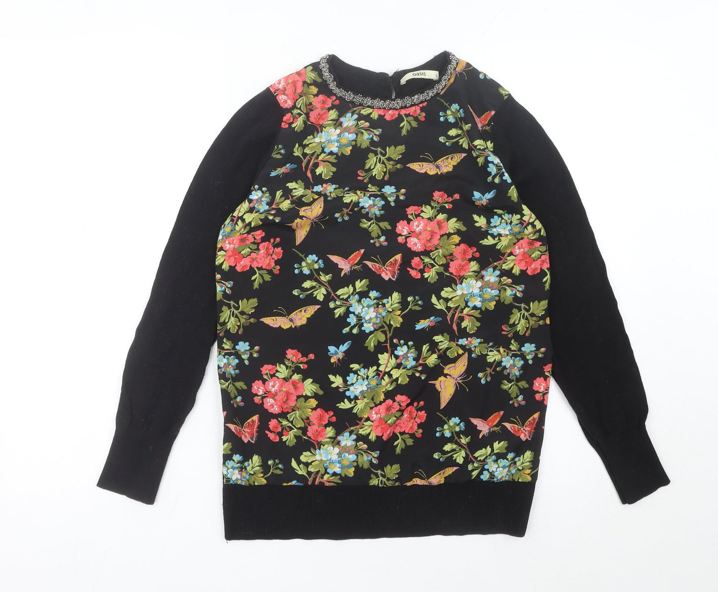 Womens UK Size S Oasis Black Pullover Jumper