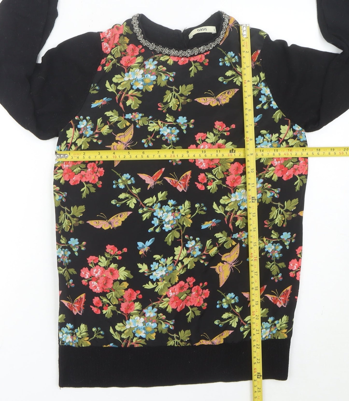 Womens UK Size S Oasis Black Pullover Jumper