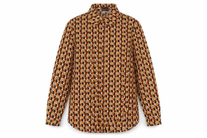 PrettyLittleThing Women’s Multicoloured Geometric Button-Up Shirt UK 8
