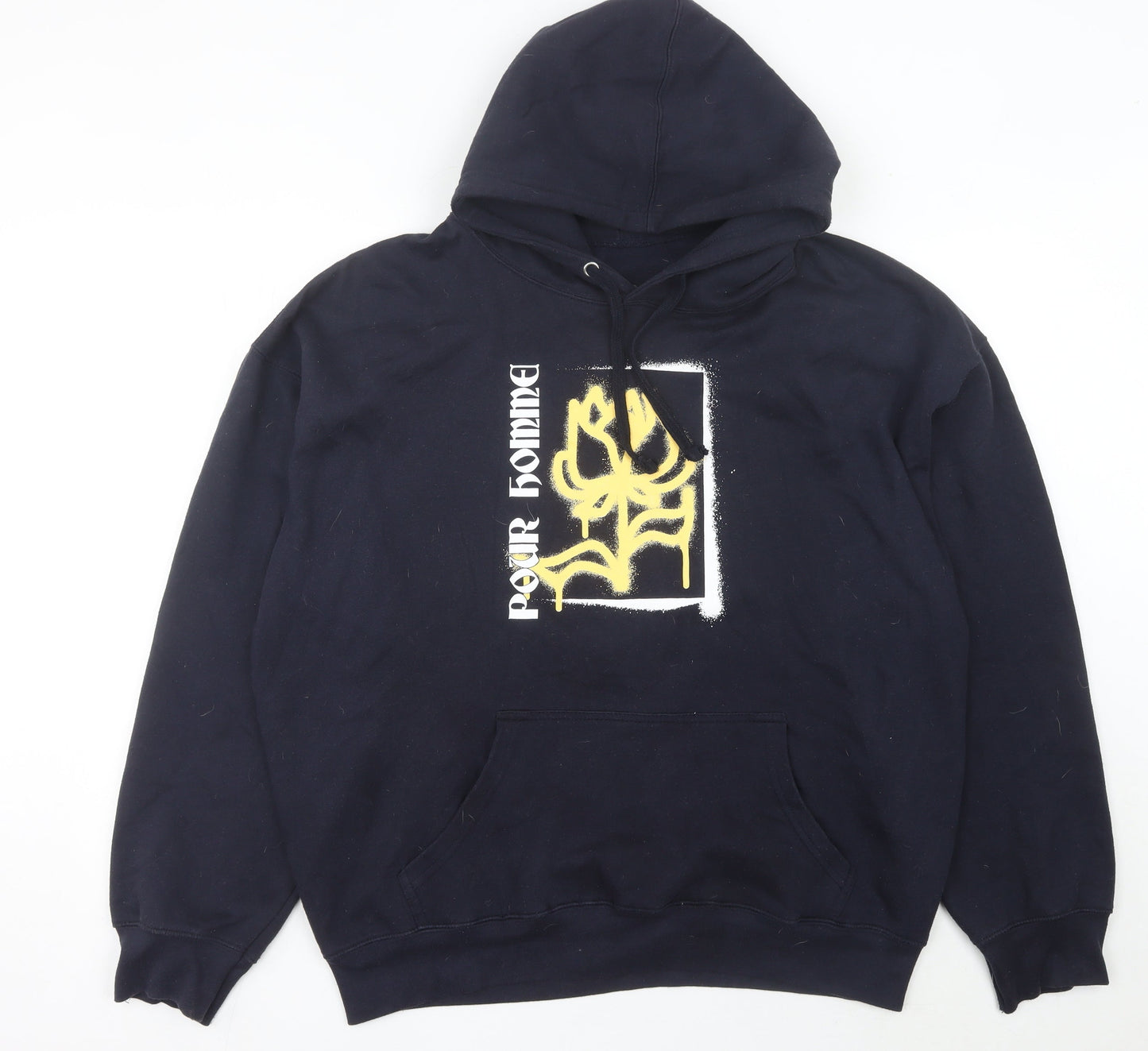 Mens UK Size L boohooMAN Black Pullover Hoodie