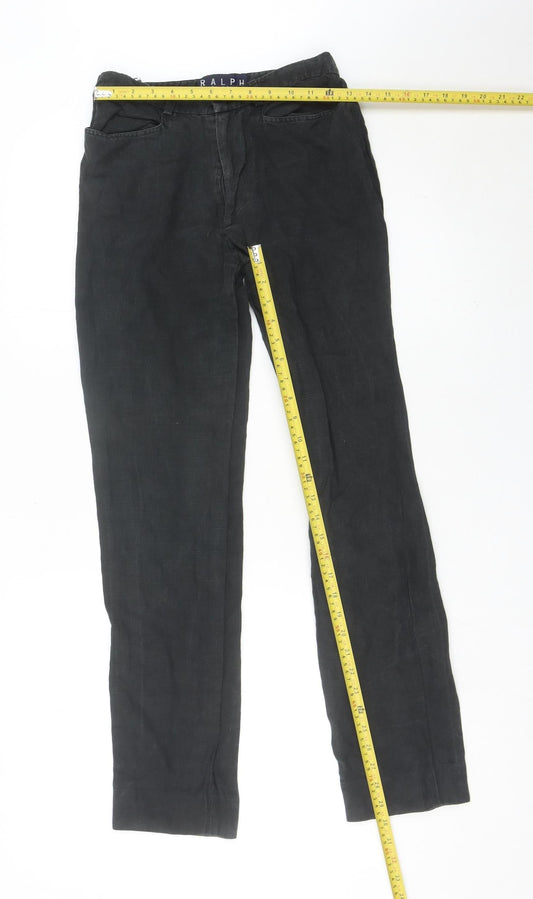 Ralph Lauren Women’s Black Linen Straight Leg Trousers Size 4