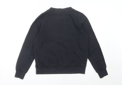 Champion Boys Black Medium Pullover Sweatshirt Crew Neck Logo Graphic