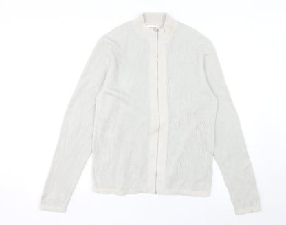 Marks and Spencer Men’s Ivory Cotton Full Zip Jumper Size S