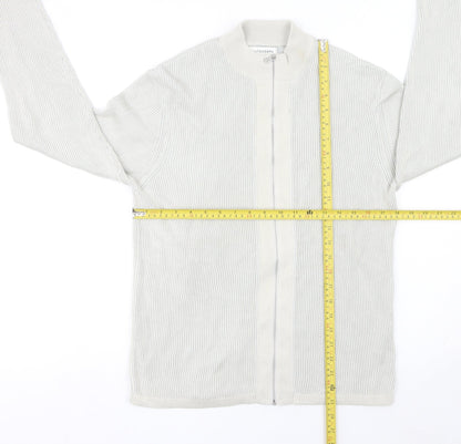 Marks and Spencer Men’s Ivory Cotton Full Zip Jumper Size S
