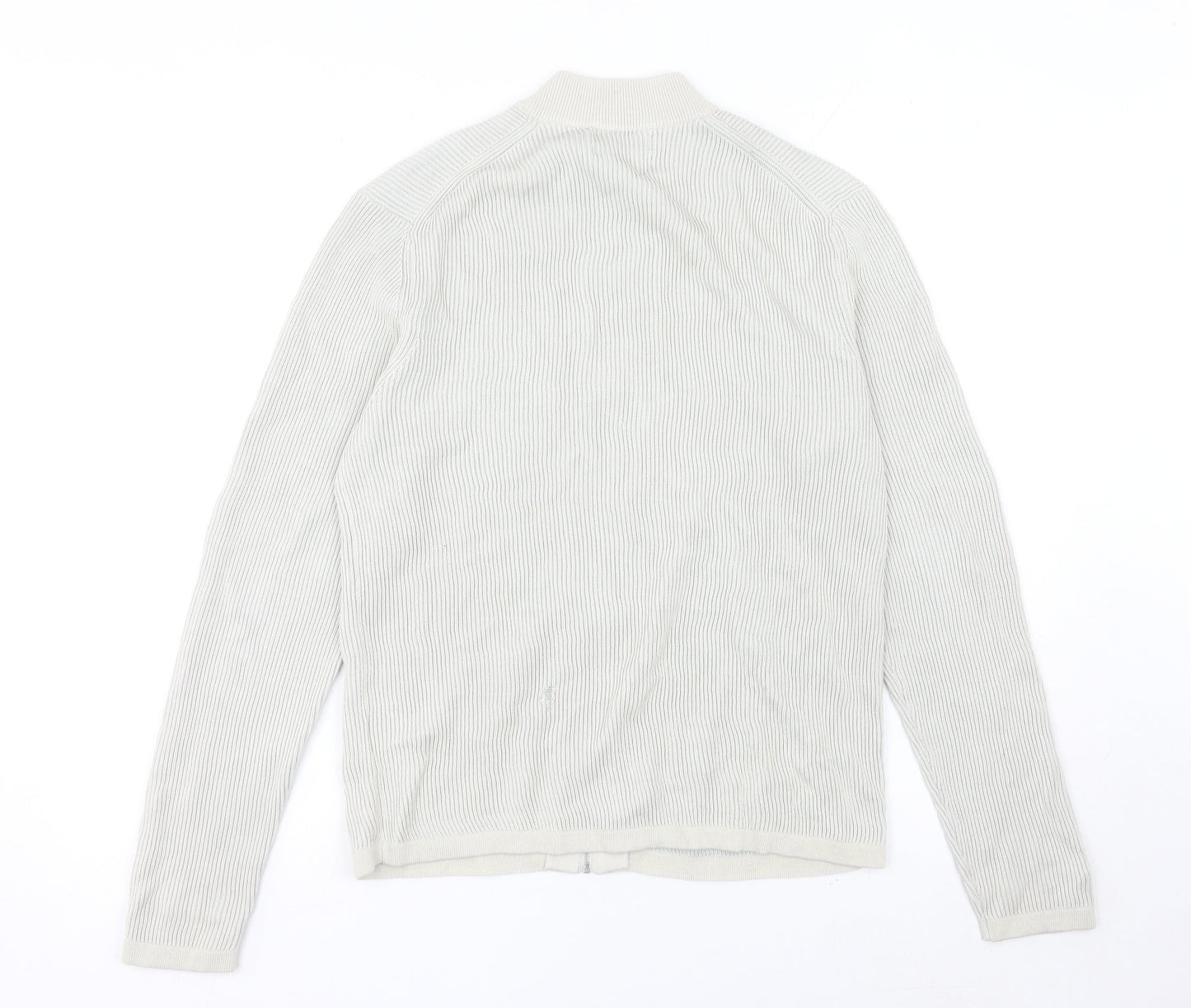 Marks and Spencer Men’s Ivory Cotton Full Zip Jumper Size S