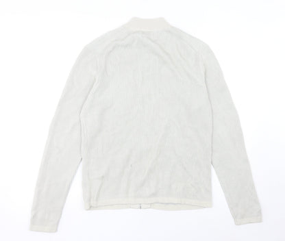 Marks and Spencer Men’s Ivory Cotton Full Zip Jumper Size S
