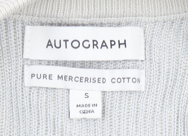 Marks and Spencer Men’s Ivory Cotton Full Zip Jumper Size S