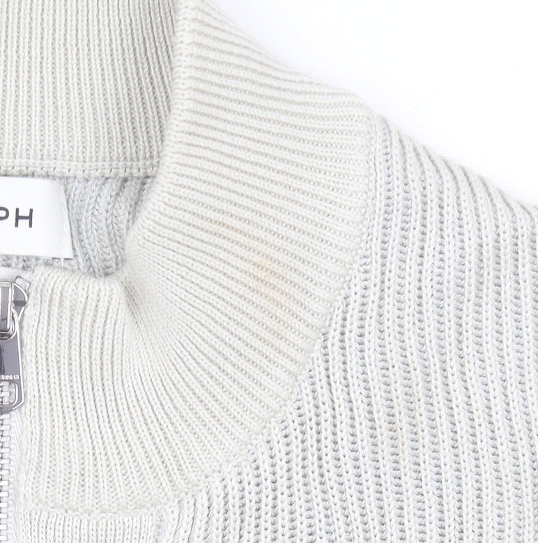 Marks and Spencer Men’s Ivory Cotton Full Zip Jumper Size S