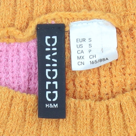 H&M Divided Women’s Pink Orange Sleeveless Knit Vest Jumper S