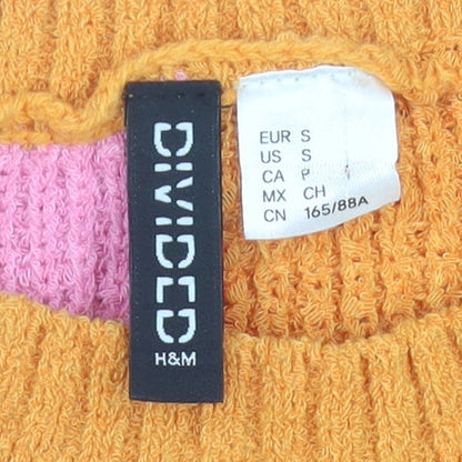H&M Divided Women’s Pink Orange Sleeveless Knit Vest Jumper S