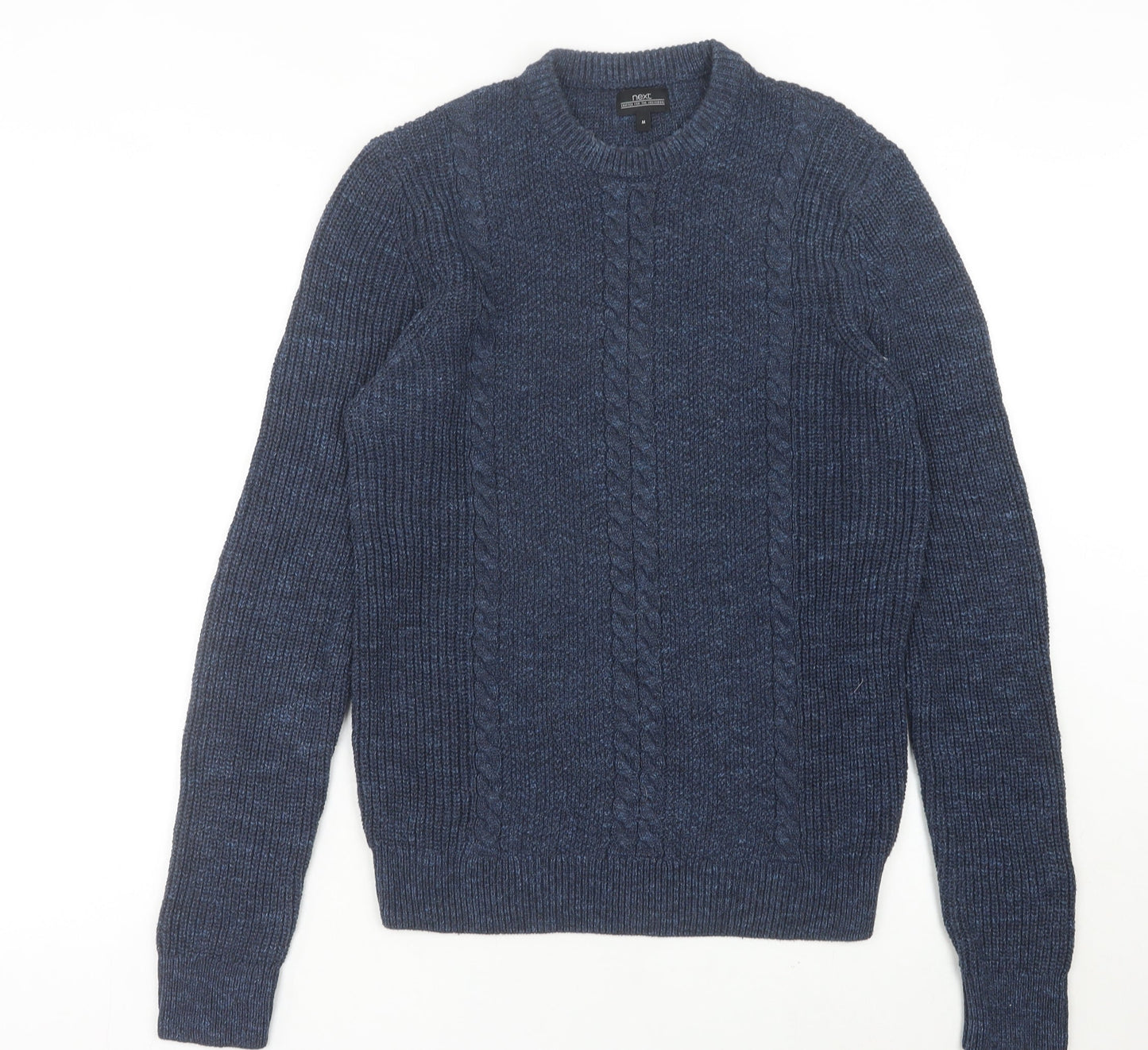 Next Men’s Blue Cable-Knit Cotton Blend Jumper Size M