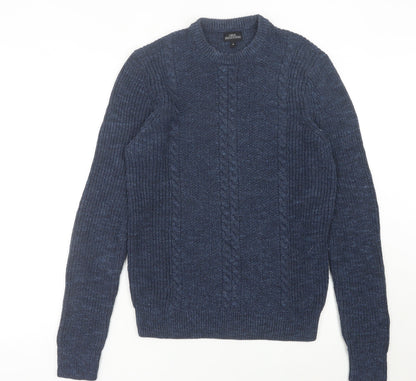 Next Men’s Blue Cable-Knit Cotton Blend Jumper Size M