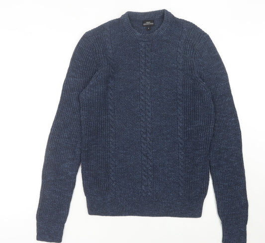 Next Men’s Blue Cable-Knit Cotton Blend Jumper Size M