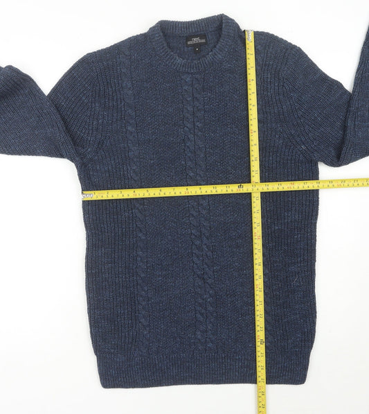 Next Men’s Blue Cable-Knit Cotton Blend Jumper Size M