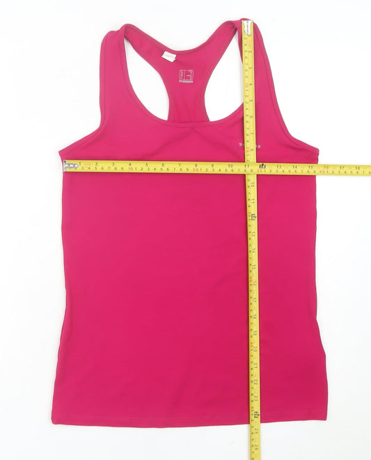 Decathlon Womens Pink Racerback Tank Top Size 12 Slim Fit Activewear