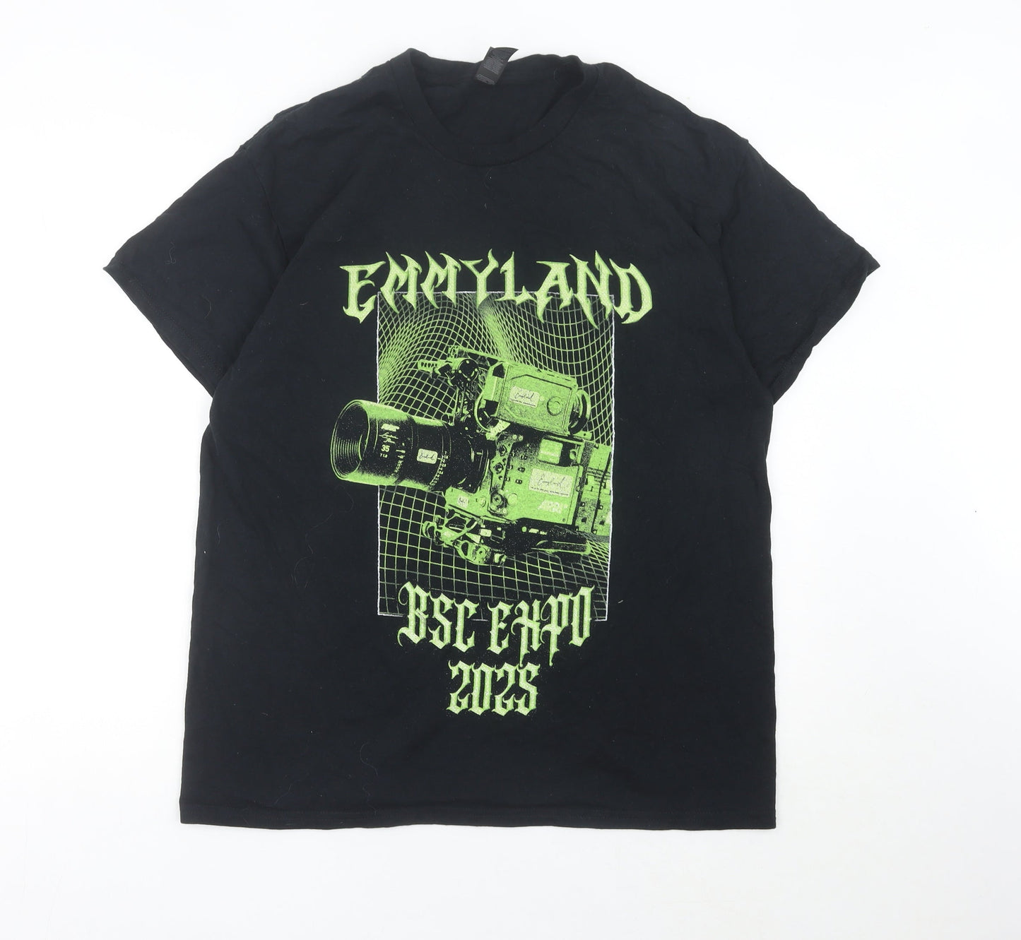 Mens UK Size L Gildan Black  T-Shirt