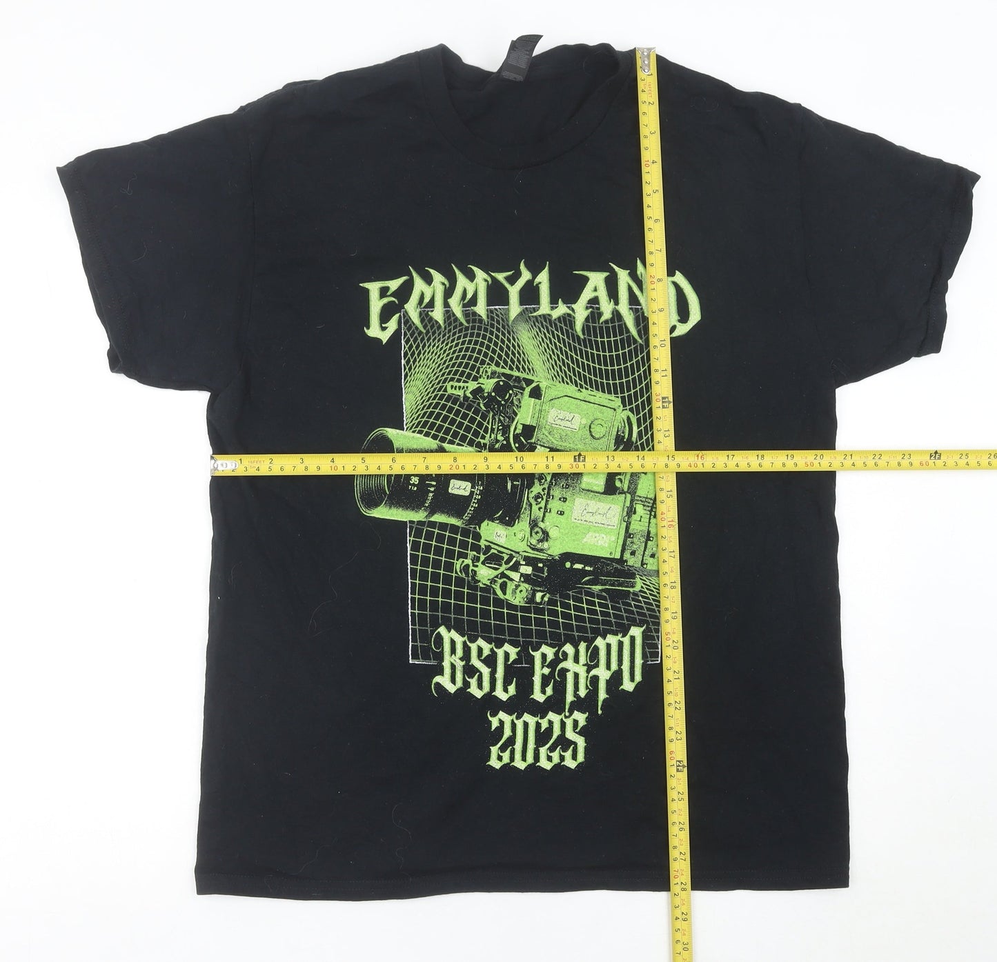 Mens UK Size L Gildan Black  T-Shirt