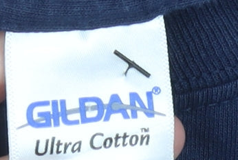 Mens UK Size M Gildan Blue  T-Shirt