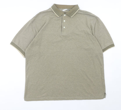 Marks & Spencer Men’s Beige Polo Shirt Medium St Michael Cotton Blend