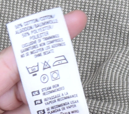 Marks & Spencer Men’s Beige Polo Shirt Medium St Michael Cotton Blend